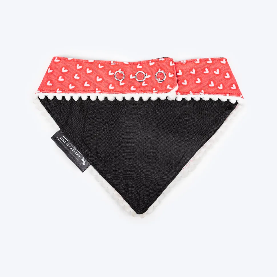 HUFT Heartstrings Printed Scarf For Cat & Puppy - Red