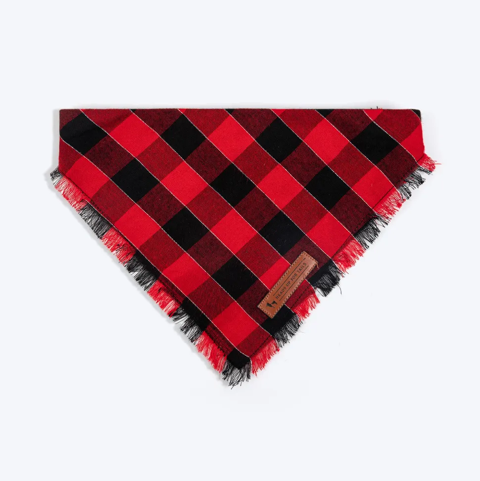 HUFT Holly Jolly Bandana For Dog - Red & Black