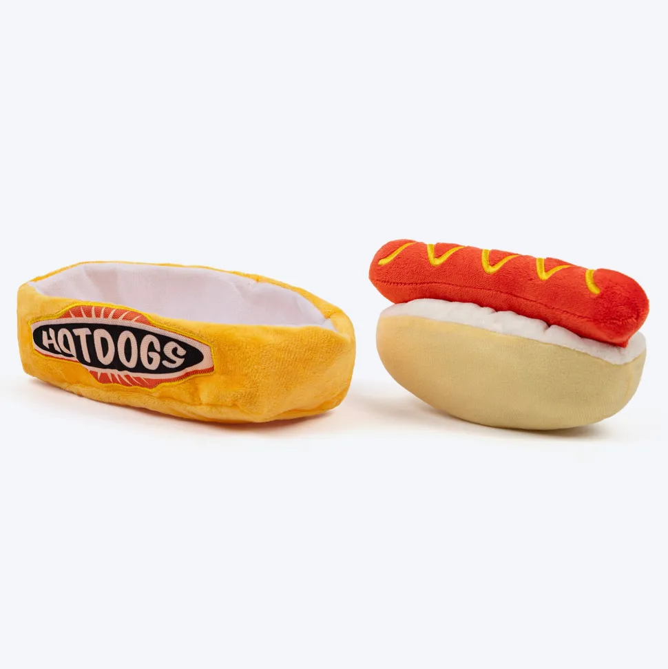 HUFT Hot Dog Plush Toy For Dog - Multicolor