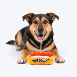 HUFT Hot Dog Plush Toy For Dog - Multicolor