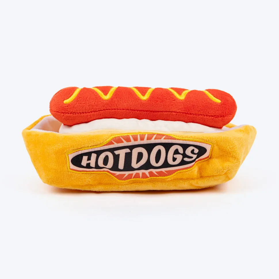 HUFT Hot Dog Plush Toy For Dog - Multicolor