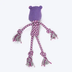 HUFT Hug & Tug Hippo Squeaky Plush Toy For Dog - Purple