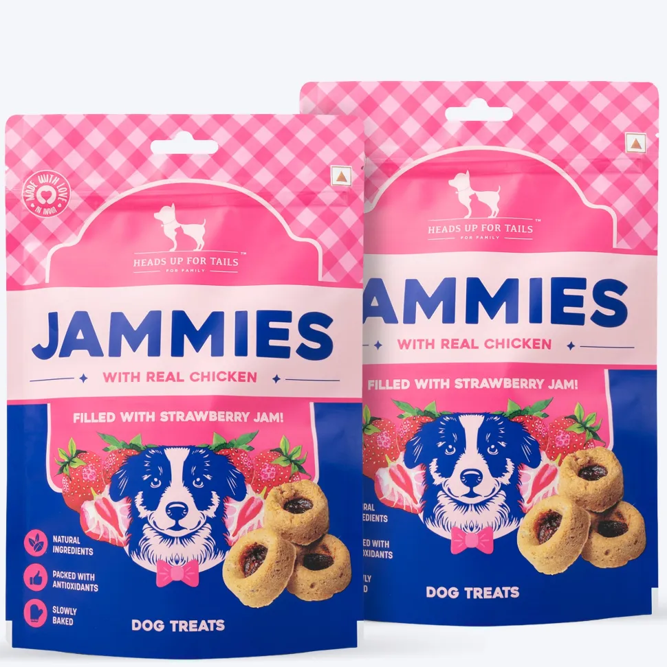 HUFT Jammies - Chicken Filled With Strawberry Jam Dog Treats - 100 g