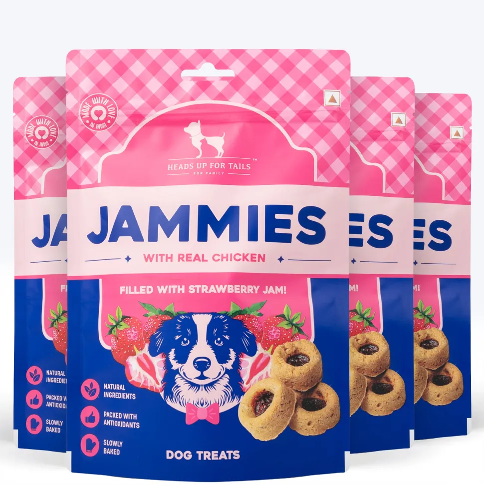 HUFT Jammies - Chicken Filled With Strawberry Jam Dog Treats - 100 g