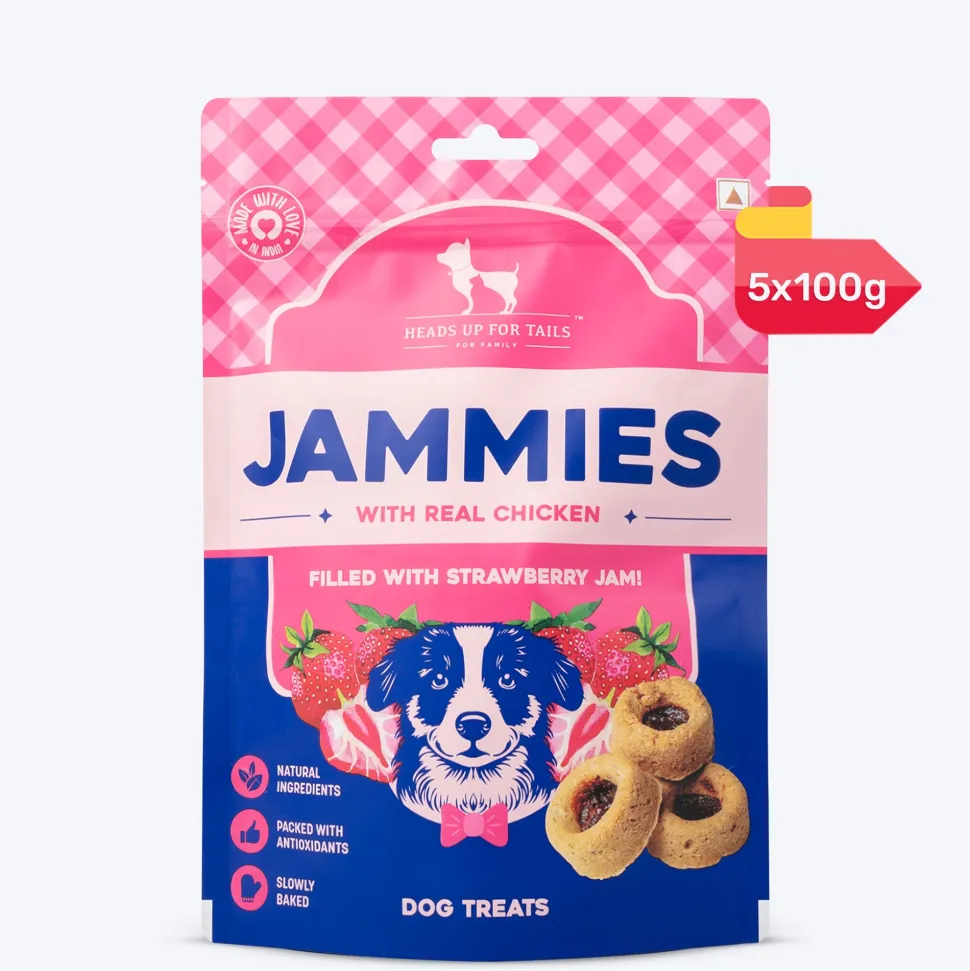 HUFT Jammies - Chicken Filled With Strawberry Jam Dog Treats - 100 g