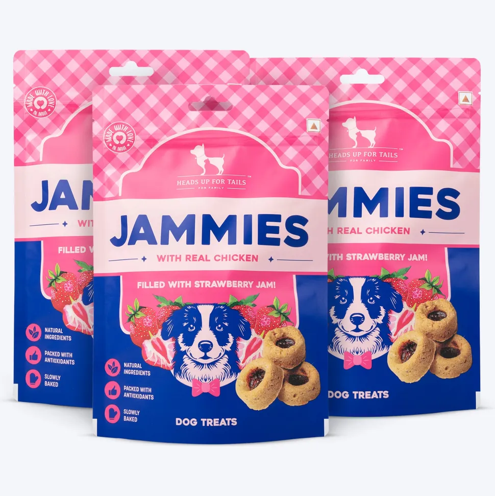 HUFT Jammies - Chicken Filled With Strawberry Jam Dog Treats - 100 g