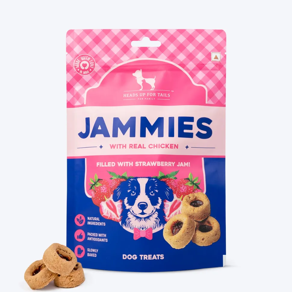 HUFT Jammies - Chicken Filled With Strawberry Jam Dog Treats - 100 g