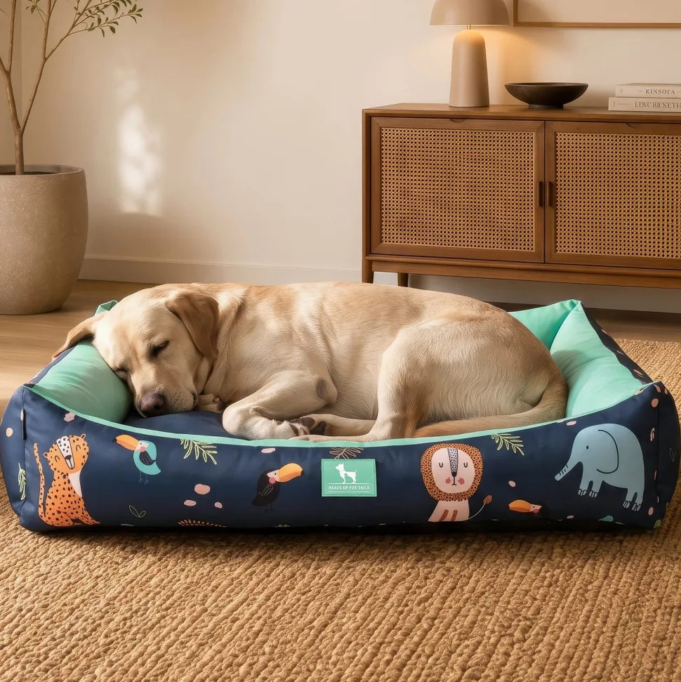 HUFT Jungle Dreams Lounger Bed For Dog - Blue