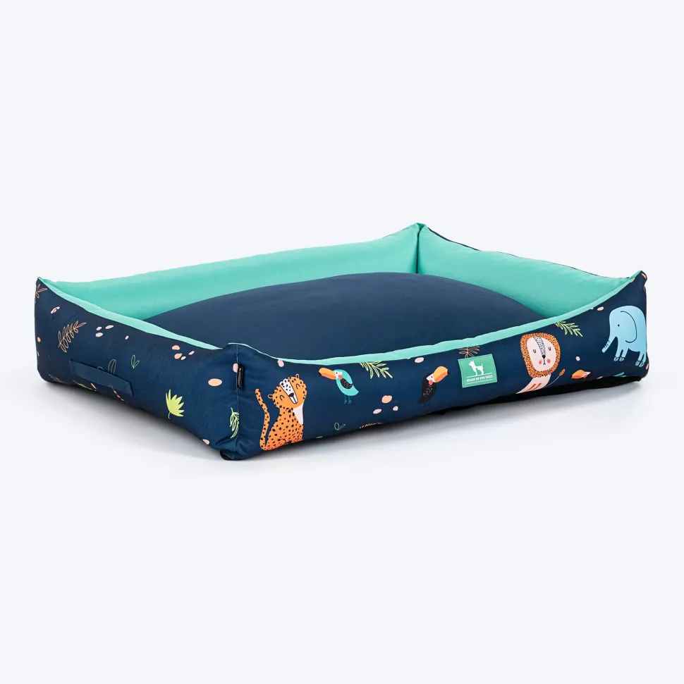 HUFT Jungle Dreams Lounger Bed For Dog - Blue