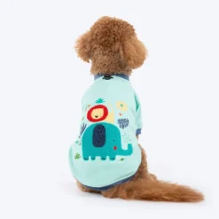 HUFT Jungle Joy Printed T-Shirt For Dog - Light Mint Green