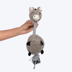 HUFT Long-Ey Donkey Squeaky Plush Toy For Dog - Brown
