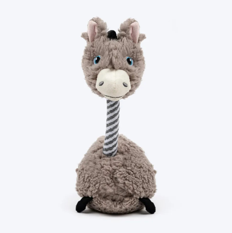 HUFT Long-Ey Donkey Squeaky Plush Toy For Dog - Brown
