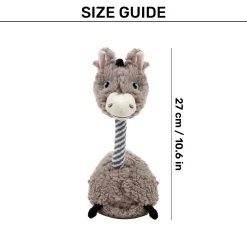 HUFT Long-Ey Donkey Squeaky Plush Toy For Dog - Brown