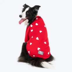 HUFT Lovers Printed T-Shirt For Dog - Red