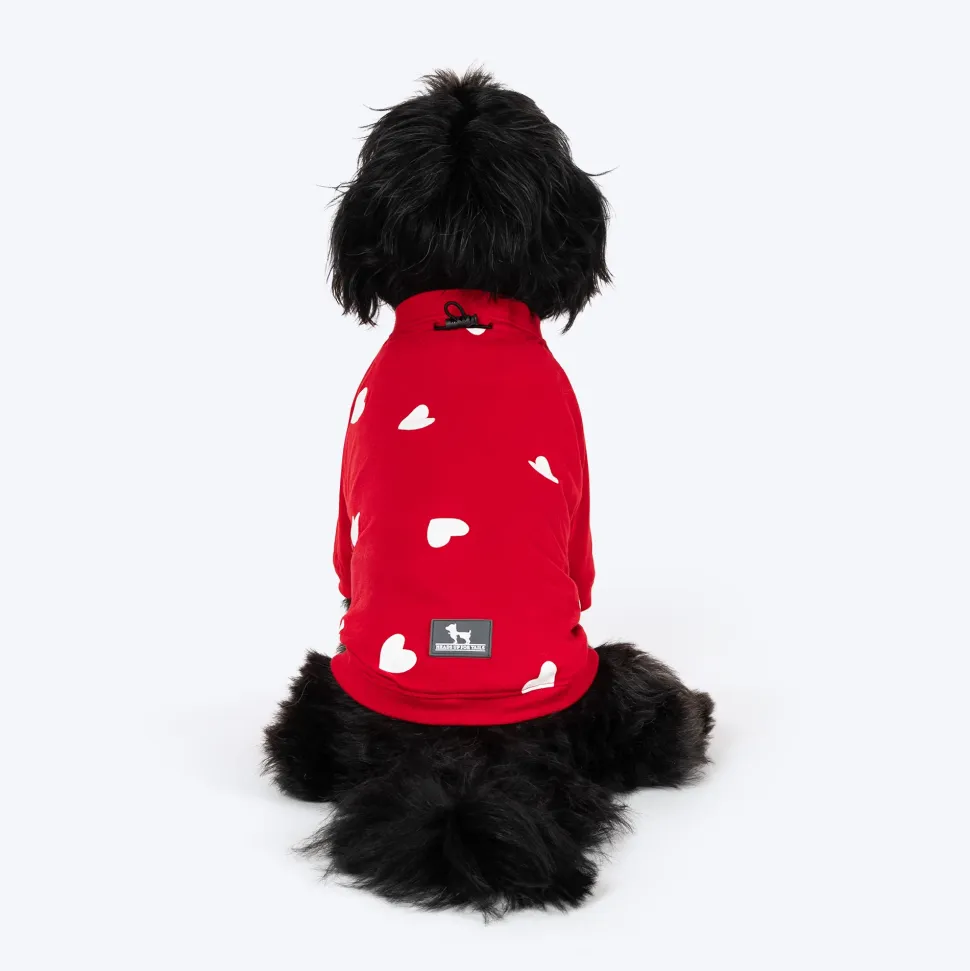 HUFT Lovers Printed T-Shirt For Dog - Red