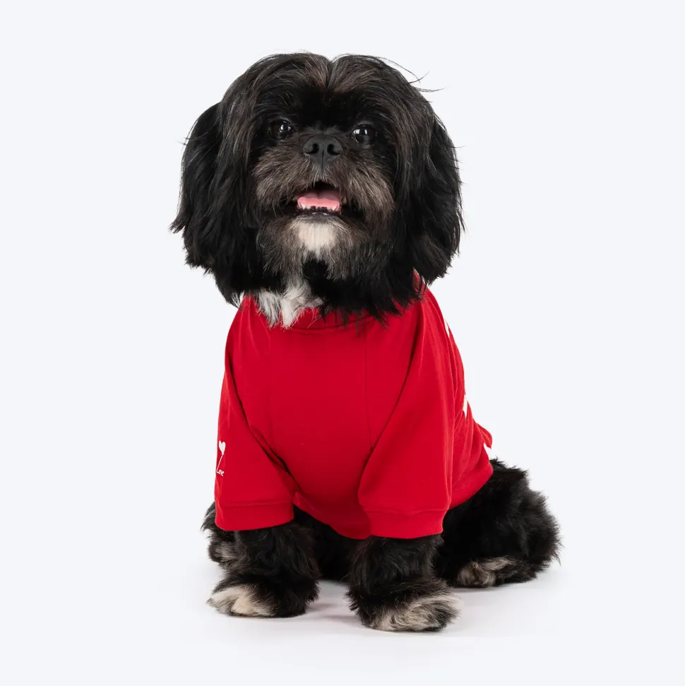 HUFT Lovers Printed T-Shirt For Dog - Red