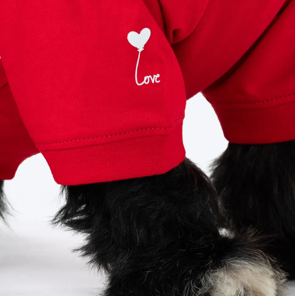 HUFT Lovers Printed T-Shirt For Dog - Red