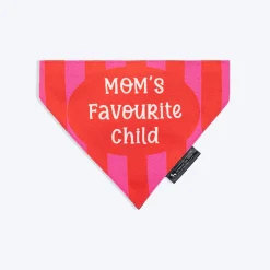 HUFT Mom's Favourite Child Printed Bandana For Dog - Red