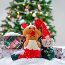 HUFT Mr. Mistletoe Cuddle Dog Toy (Red and Green)