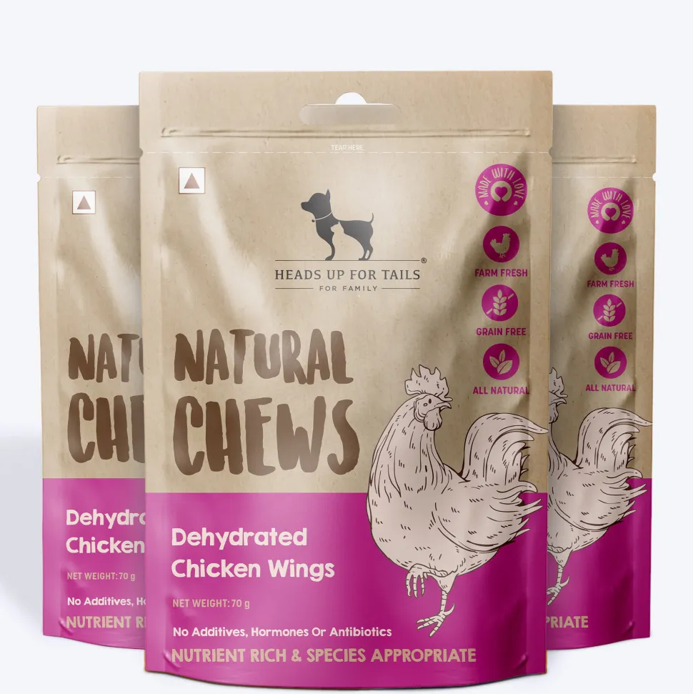 HUFT Natural Chews - Dehydrated Chicken Wings For Dog - 70g
