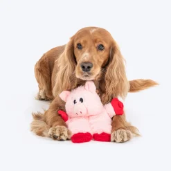 HUFT Oink-a-lot Squeaky Plush Toy For Dog - Pink