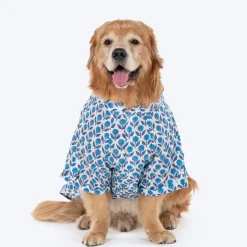 HUFT Pawbloom Kurta For Dog - Blue & White