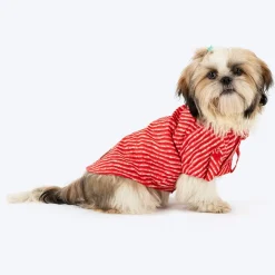 HUFT Pawdhani Leheriya Kurta For Dog - Red