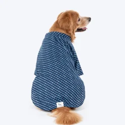 HUFT Pawdhani Lehriya Kurta For Dog - Blue