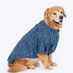 HUFT Pawdhani Lehriya Kurta For Dog - Blue