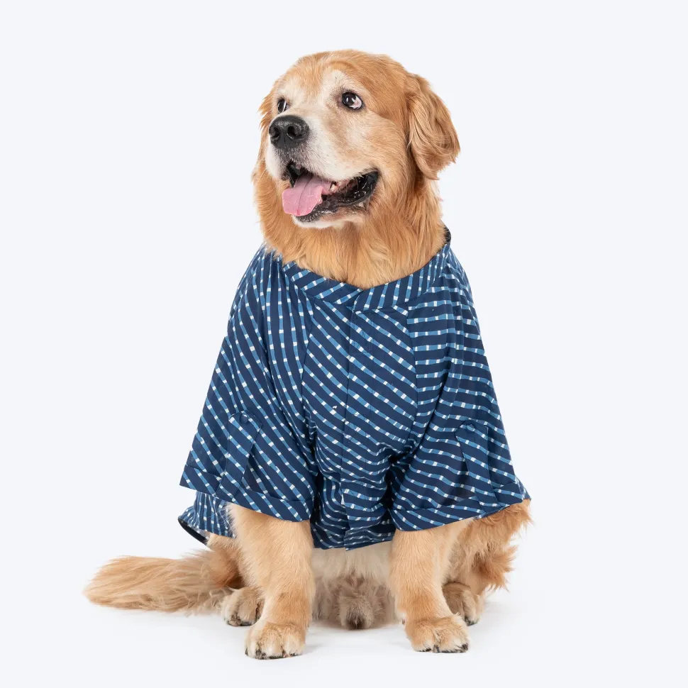 HUFT Pawdhani Lehriya Kurta For Dog - Blue