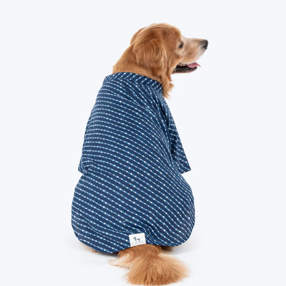 HUFT Pawdhani Lehriya Kurta For Dog - Blue