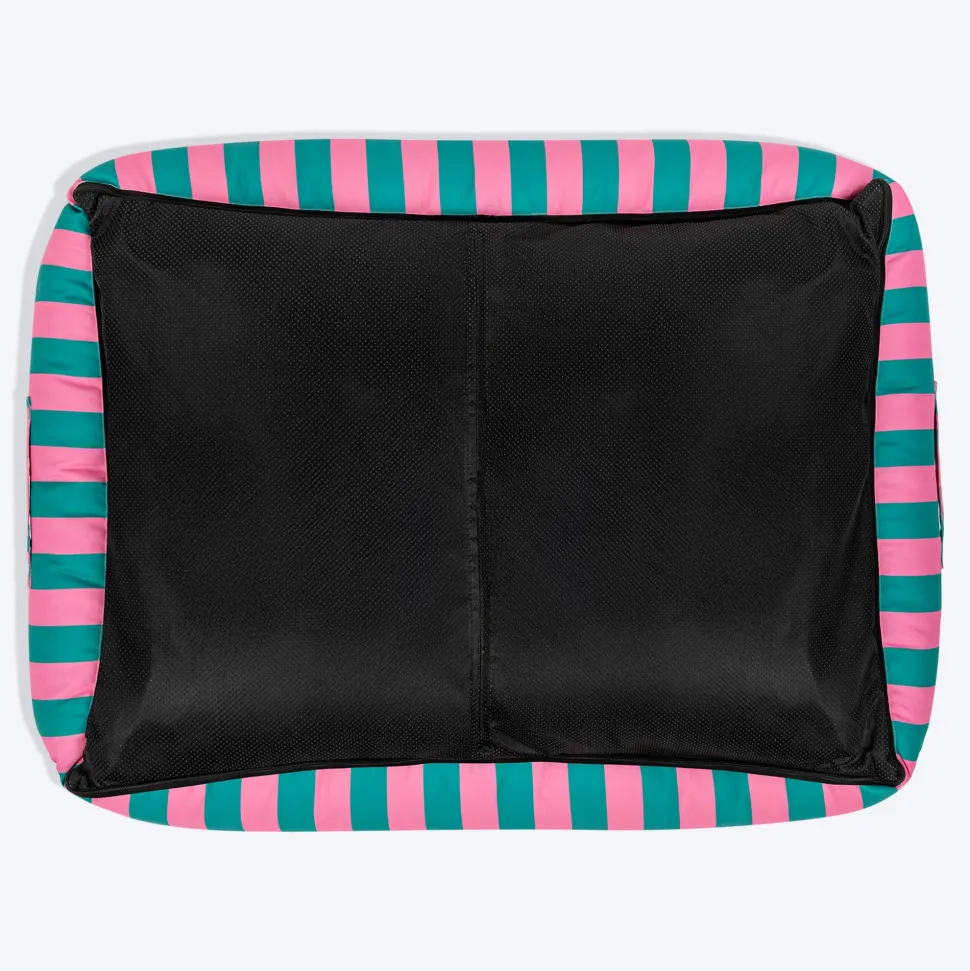 HUFT Pawsome Blossom Lounger Bed For Dog - Green & Pink