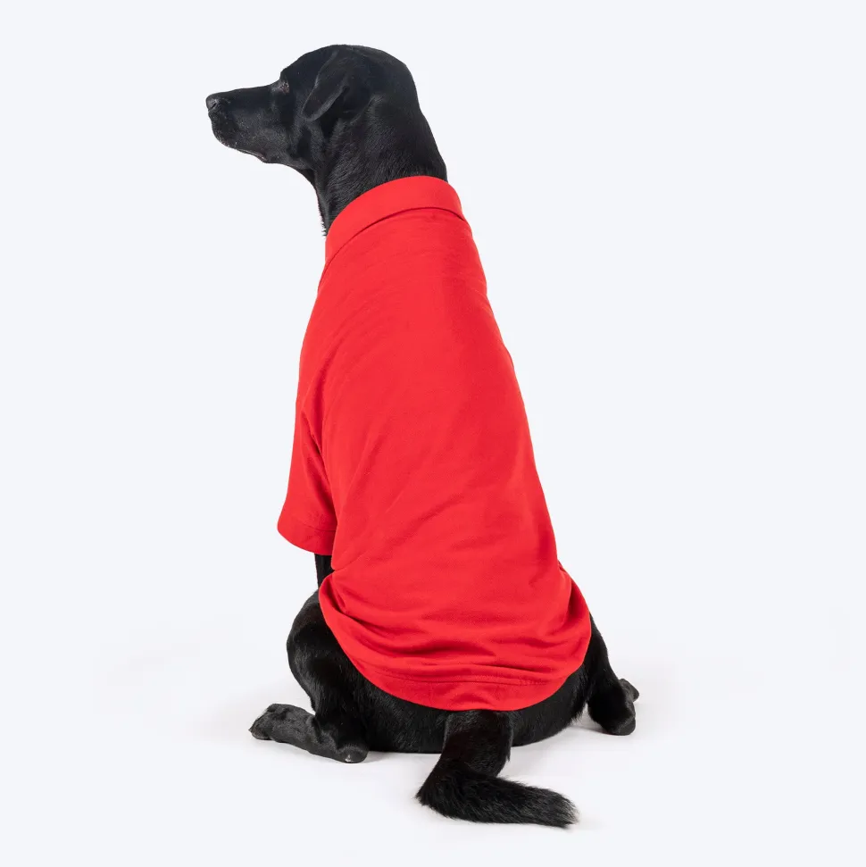 HUFT Paws Polo T-Shirt For Dog - Red