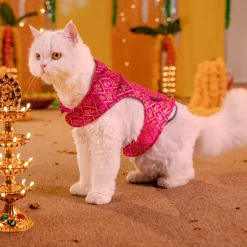 HUFT Petals & Pyaar Brocade Sherwani For Dog & Cat - Rani Pink