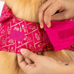 HUFT Petals & Pyaar Brocade Sherwani For Dog & Cat - Rani Pink