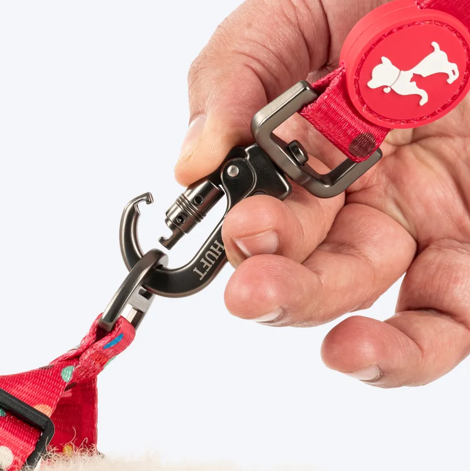 HUFT Polka Play Adjustable Harness For Dog - Red