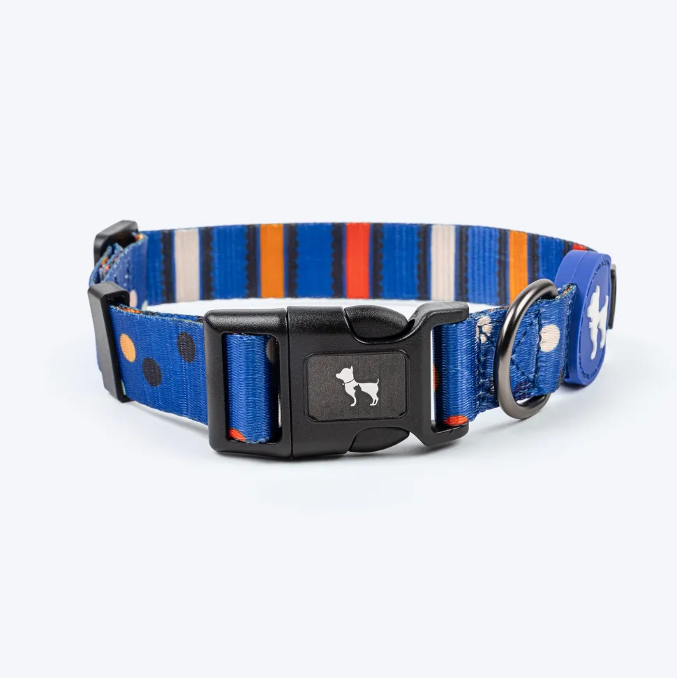 HUFT Polka Play Collar For Dog - Blue