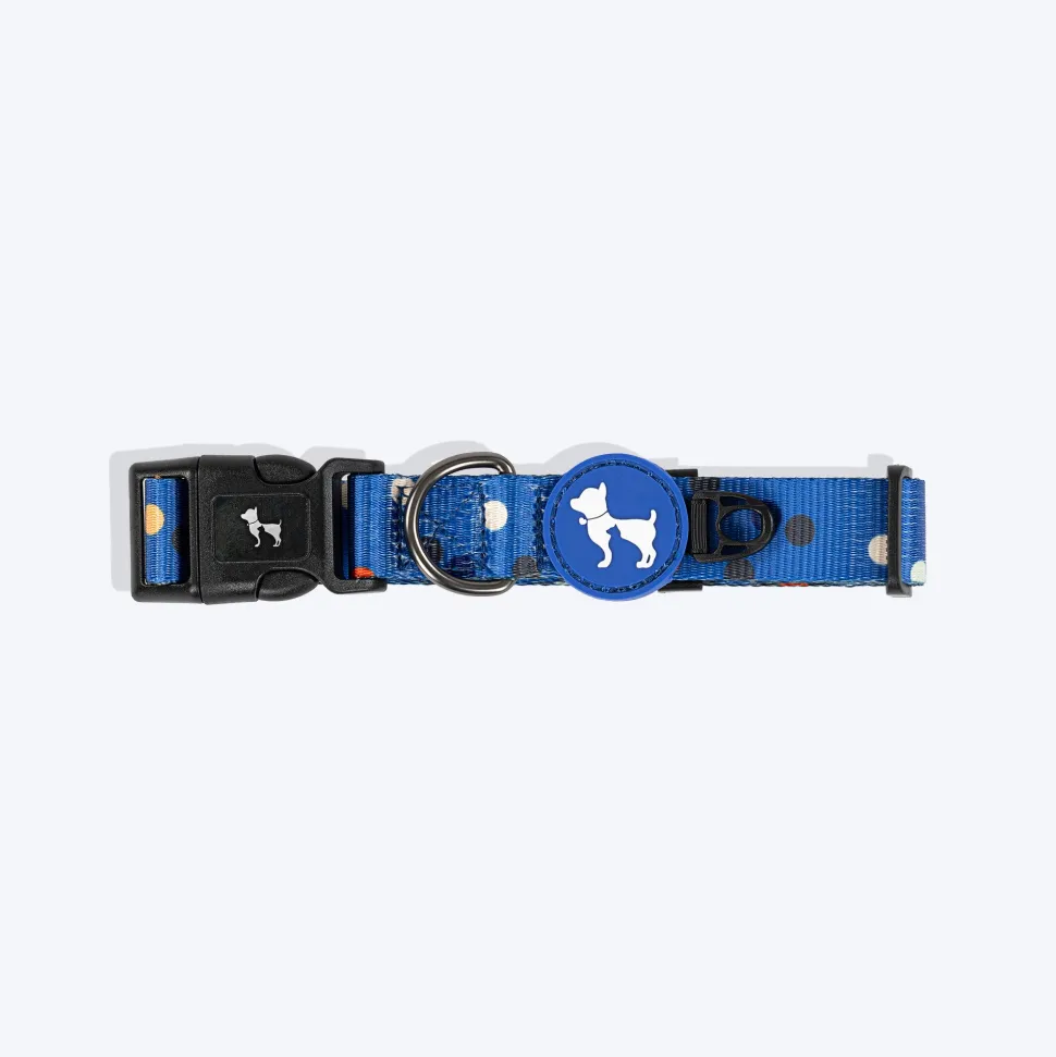 HUFT Polka Play Collar For Dog - Blue