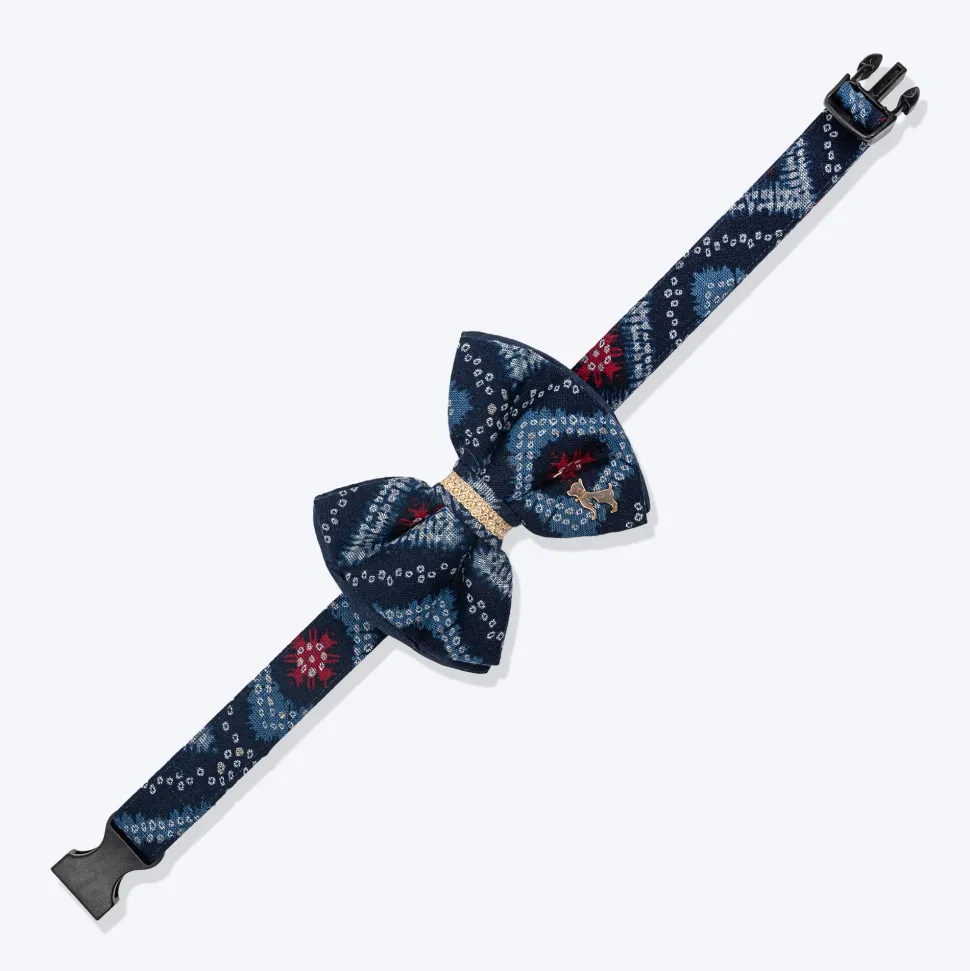 HUFT Rang Riwaz Bow Tie With Strap For Dog - Blue