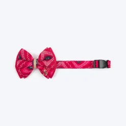 HUFT Rang Riwaz Bow Tie With Strap For Dog - Pink