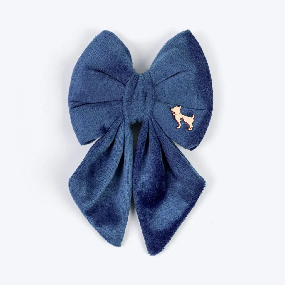 HUFT Regal Luxe Bow Tie For Dog - Navy