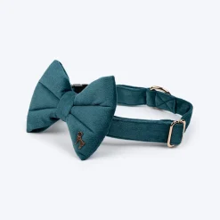 HUFT Regal Luxe Collar With Bow Tie For Dog - Green