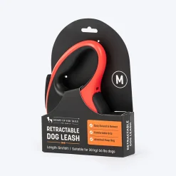 HUFT Retractable Leash With Poop Bag Dispenser For Dog - Red