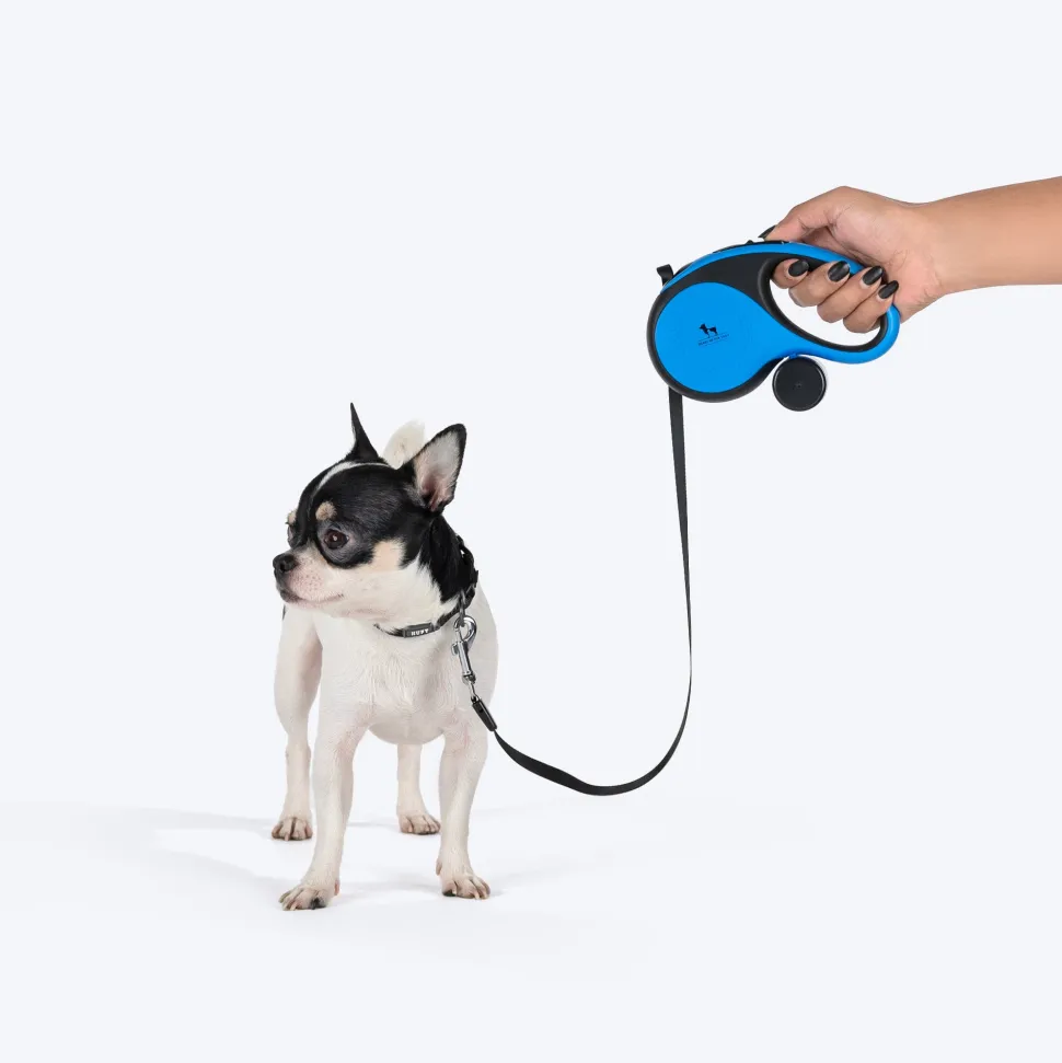 HUFT Retractable Leash With Poop Bag Dispenser For Dog - Blue
