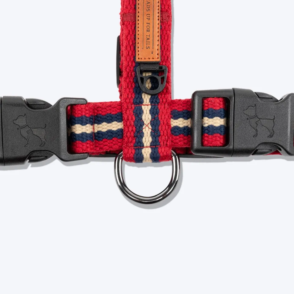 HUFT Retro Vibes Dog H-Harness - Maroon & Navy