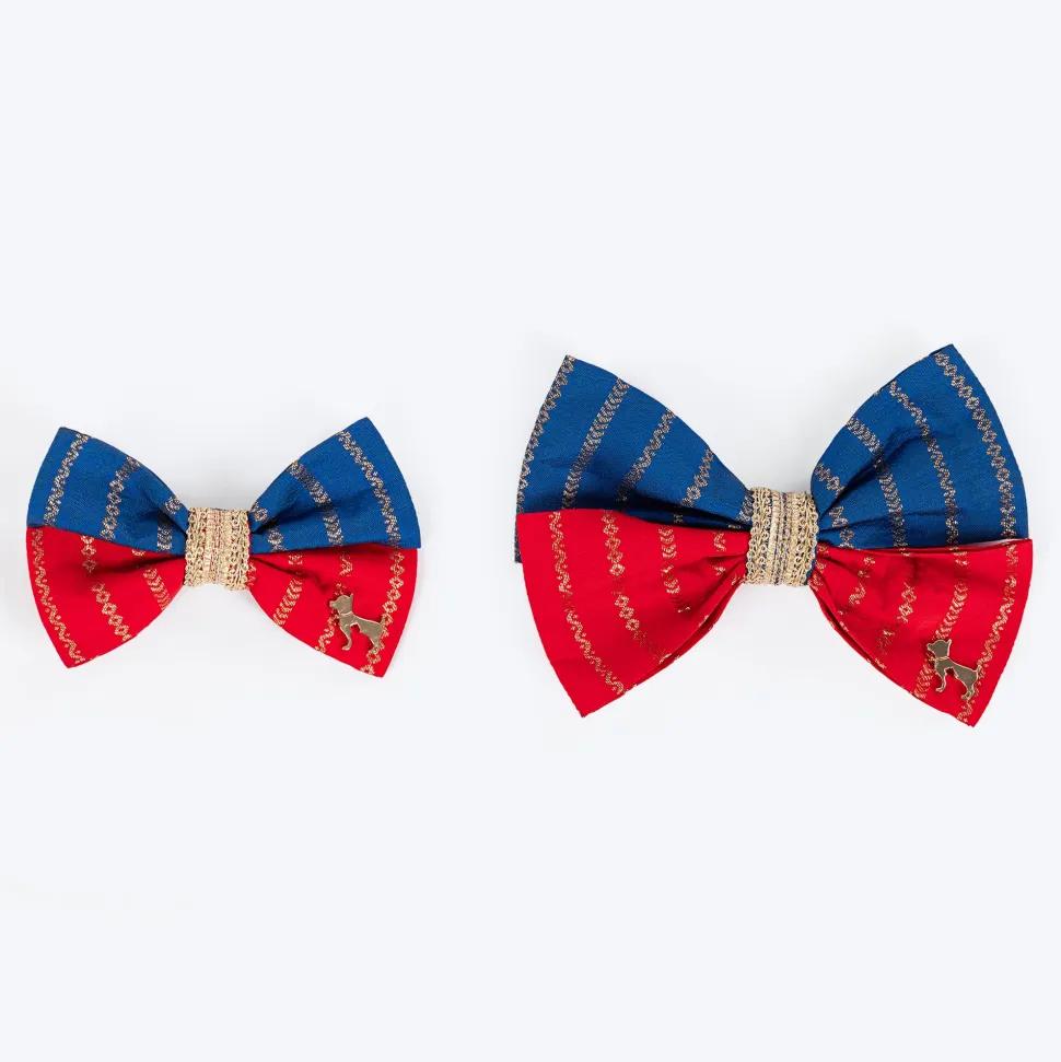 HUFT Royal Rang Bow Tie For Dog - Red & Blue
