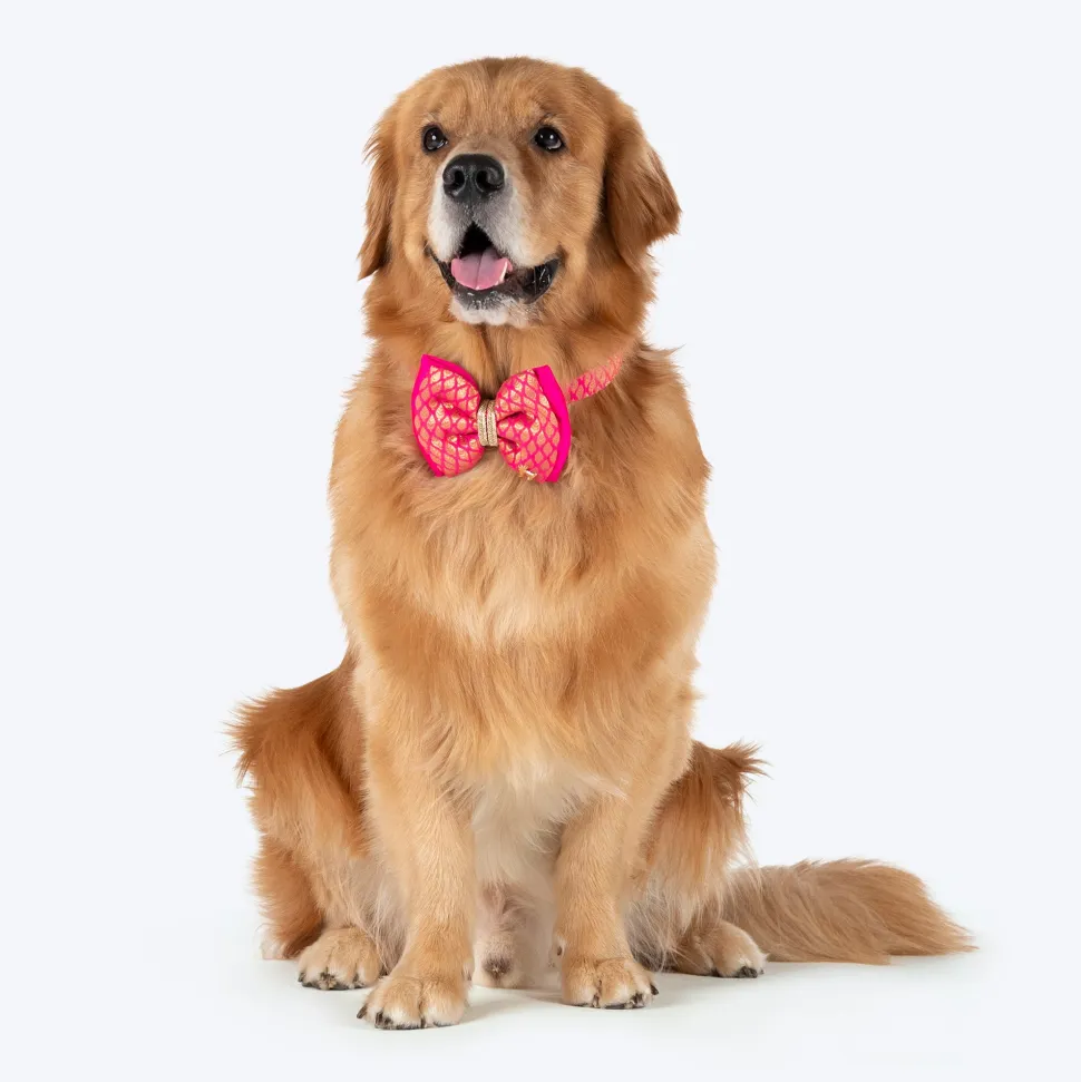 HUFT Royal Rang Bow Tie With Strap For Dog - Pink