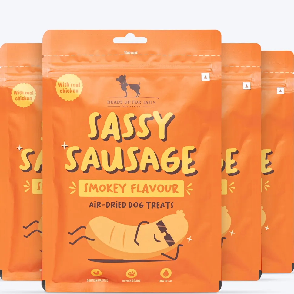 HUFT Sassy Sausage Smokey Air-Dried Dog Treats - Real Chicken - 100gm