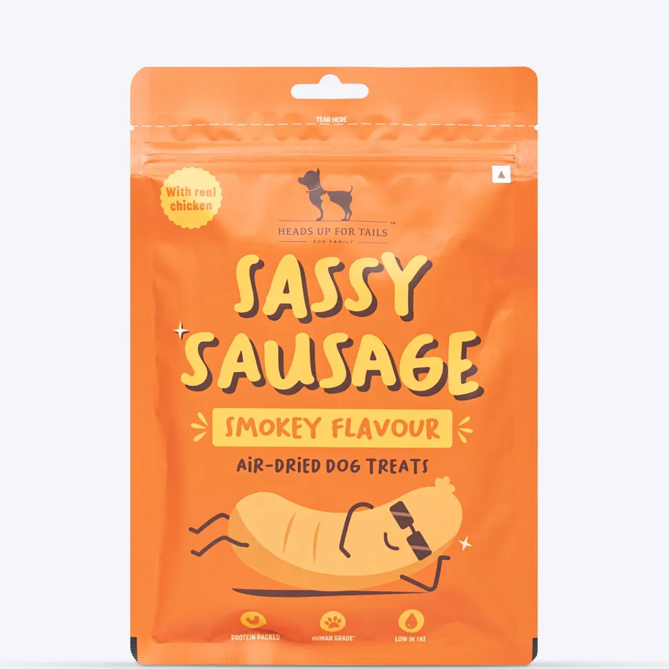 HUFT Sassy Sausage Smokey Air-Dried Dog Treats - Real Chicken - 100gm