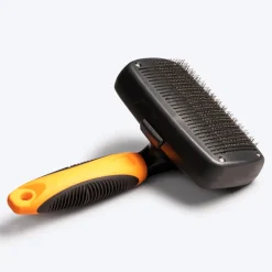 HUFT Self Cleaning Slicker Brush for Dogs - Orange